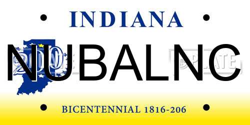 NUBALNC Indiana License Plate