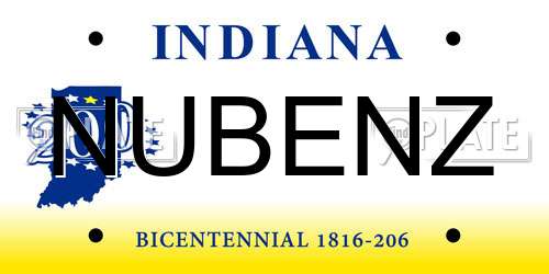 NUBENZ Indiana License Plate