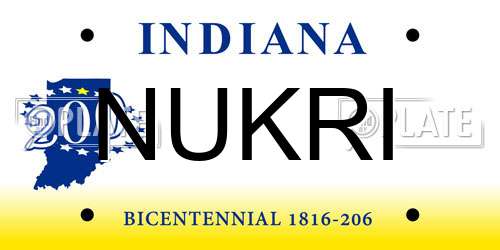 NUKRI Indiana License Plate