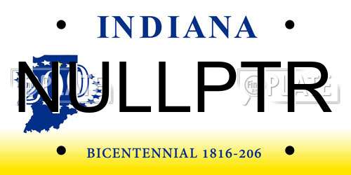 NULLPTR Indiana License Plate