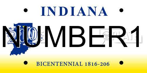 NUMBER1 Indiana License Plate