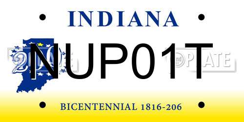 NUP01T Indiana License Plate