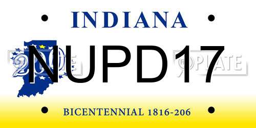 NUPD17 Indiana License Plate