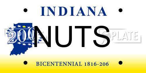 NUTS Indiana License Plate
