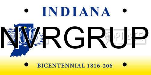 NVRGRUP Indiana License Plate
