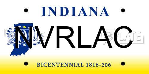 NVRLAC Indiana License Plate