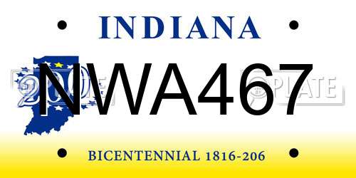 NWA467 Indiana License Plate