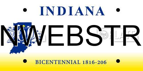 NWEBSTR Indiana License Plate