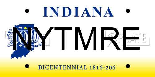 NYTMRE Indiana License Plate