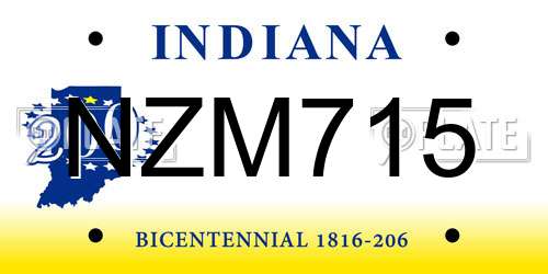 NZM715 Indiana License Plate