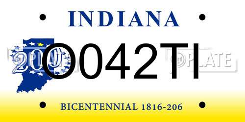 O042TI Indiana License Plate