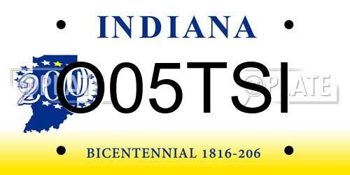O05TSI Indiana License Plate