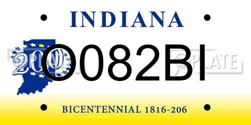 O082BI Indiana License Plate