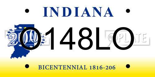 O148LO Indiana License Plate
