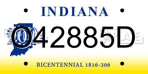 O42885D Indiana License Plate