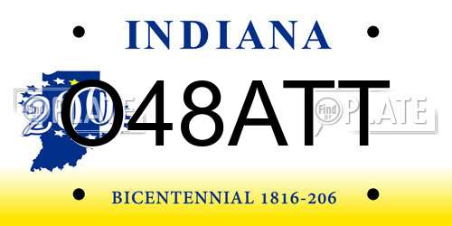 O48ATT Indiana License Plate