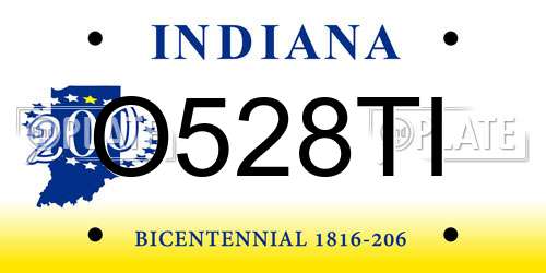 O528TI Indiana License Plate