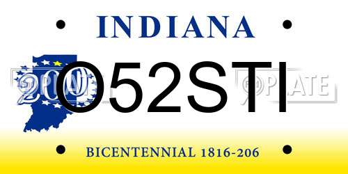 O52STI Indiana License Plate
