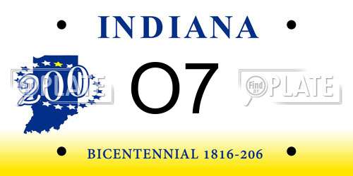 O7 Indiana License Plate