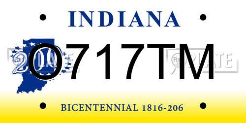 O717TM Indiana License Plate