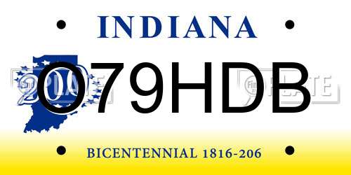 O79HDB Indiana License Plate