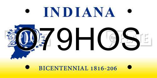 O79HOS Indiana License Plate