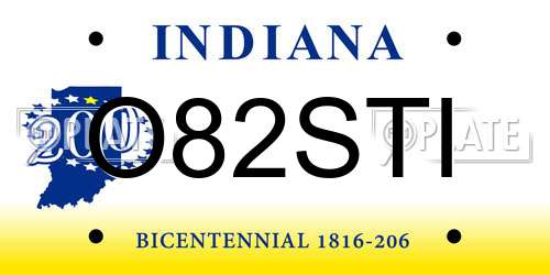 O82STI Indiana License Plate