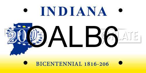 OALB6 Indiana License Plate
