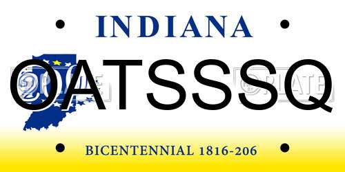 OATSSSQ Indiana License Plate