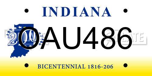 OAU486 Indiana License Plate