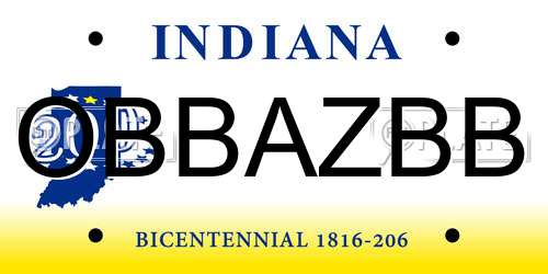 OBBAZBB Indiana License Plate