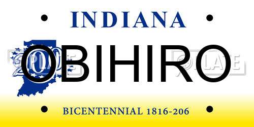 OBIHIRO Indiana License Plate