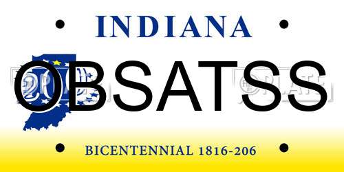 OBSATSS Indiana License Plate