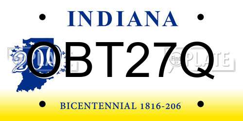 OBT27Q Indiana License Plate