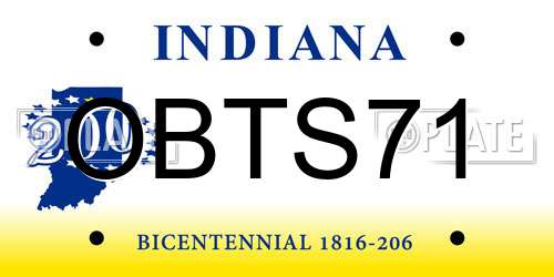 OBTS71 Indiana License Plate