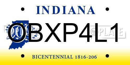 OBXP4L1 Indiana License Plate