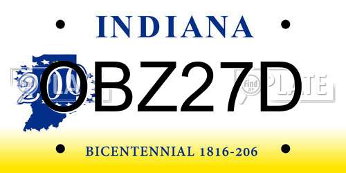 OBZ27D Indiana License Plate