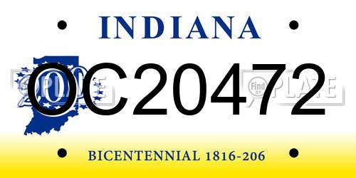 OC20472 Indiana License Plate