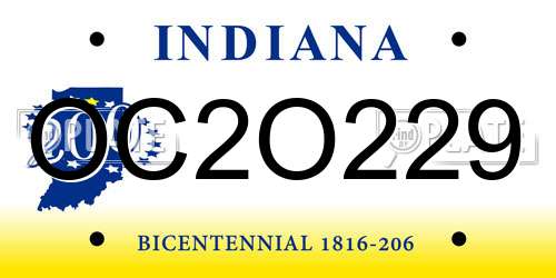 OC2O229 Indiana License Plate