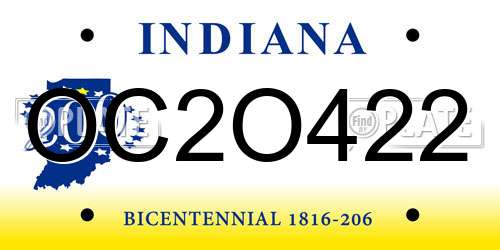 OC2O422 Indiana License Plate