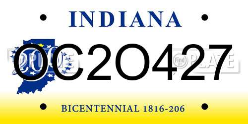 OC2O427 Indiana License Plate