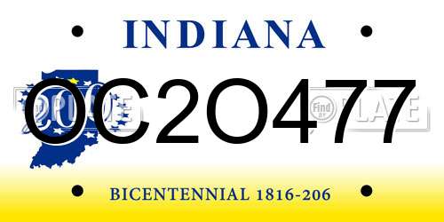 OC2O477 Indiana License Plate