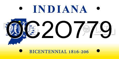OC2O779 Indiana License Plate