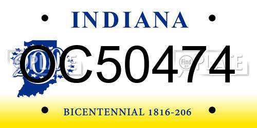 OC50474 Indiana License Plate
