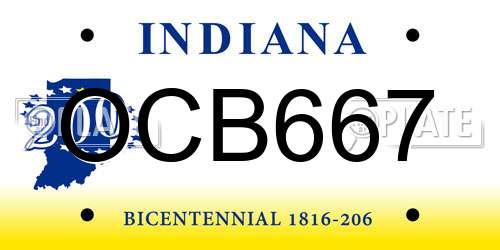 OCB667 Indiana License Plate