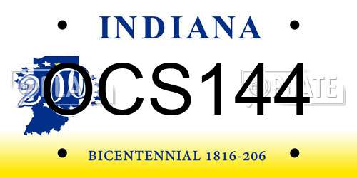 OCS144 Indiana License Plate