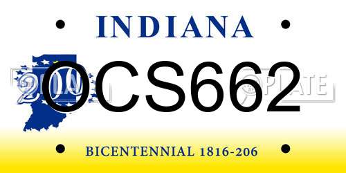 OCS662 Indiana License Plate