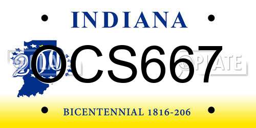 OCS667 Indiana License Plate