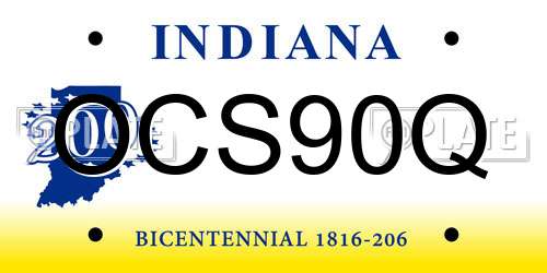 OCS90Q Indiana License Plate