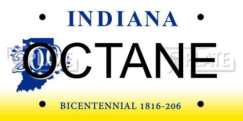 OCTANE Indiana License Plate